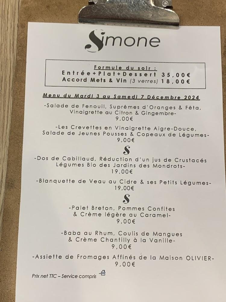 Simone - Menu Image 1